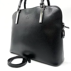 【良品】 GUCCI グッチ 2way ショルダーバッグ トートバッグ バンブー ロゴ型押し シルバー金具 A4収納 大容量 肩掛け レザー レディース ブラック 黒色