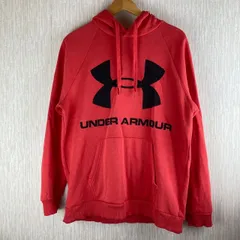 UNDER ARMOUR アンダーアーマー パーカー スウェット デカロゴ ロゴプリント レッド メンズ XLサイズ 古着 ストリート スポーツMIX