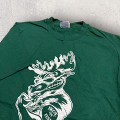 US古着 Hanes ヘインズ Beefy-T Moose Fes LOVE LOCK NEVADA Tシャツ L グリーン