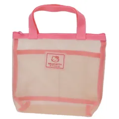 【メール便】ハローキティ コスメポーチ 持ち手付きメッシュポーチ サンリオ カミオジャパン 小物入れ キャラクター グッズ 