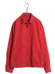 【お得なクーポン配布中!】 90s ポロ ラルフローレン スイングトップ ジャケット メンズ L / オールド フルジップ コットン ブルゾン ジャンパー ワンポイント レッド