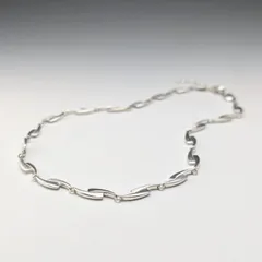 ヴィンテージ 純銀製 ファンシーリンクチェーン ネックレス42cm 23g FOSSIL