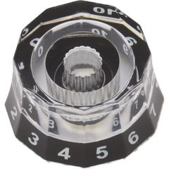 ノブ Knob - Plastic, Knurled Shaft, Lampshade, PRS Style, Clear