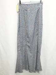 ◇ ◎ ●未使用● LAUIR ラウアー 総柄 ロング丈 マーメイド スカート サイズM ブルー マルチ レディース P  【1406110018932】