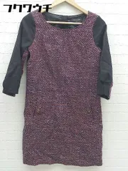 ◇ QUEENS COURT クイーンズコート ツイード 長袖 ミニ ワンピース サイズ1 ボルドー ネイビー ブラック レディース 【中古】 【1002802345333】のサムネイル