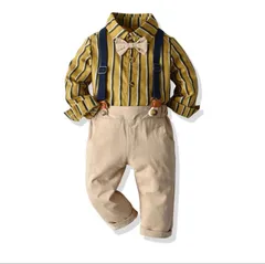 男の子 フォーマル ベージュ ズボン 蝶ネクタイ シャツ サスペンダー お祝い 発表会 お誕生日 卒園式 入園式 入学式 春服