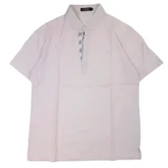 BURBERRY BLACK LABEL バーバリーブラックレーベル 鹿の子 ポロシャツ ノバチェック ワンポイント刺繍 半袖 2 ピンク メンズ 古着 中古 USED