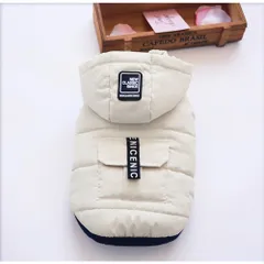 ☆ オフホワイト ☆ Lサイズ ☆ 秋 冬 ペット用 防寒 ジャケット gpetwear4101 ペット ジャケット ダウンジャケット ドッグウェア 防寒 防水 ベスト ダウン 犬 猫 小型犬 大型犬 中型犬 秋 冬 服 ドッグ キャット