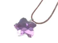 スワロフスキー　SWAROVSKI　クリスタル　フラワー/花　コードネックレス　チョーカー　クリアピンク×ブラウン　送料無料