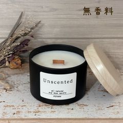 ソイキャンドル 無香料 木芯 ブラック 缶 焚き火
