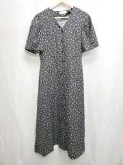 ◇ ◎ ⊂ OPAQUE.CLIP オペーク ドット クリップ ドット 水玉 半袖 膝下丈 ワンピース サイズFREE ブラック レディース P  【1409250023385】