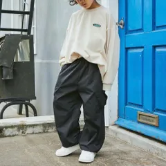 新品未使用 子供服 PAIRMANON STREET ペアマノンストリート パラシュートパンツ ナイロンカーゴパンツ 黒 ブラック