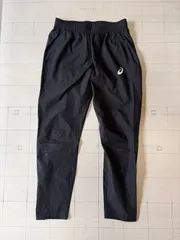 ト2509-⑧-5275 難あり　アシックス　asics ナイロンパンツ　黒　S