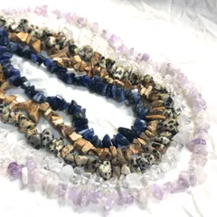 特価品!! 天然石 さざれ石 ビーズ 5連セット 各40cm ハンドメイド材