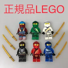 正規品 中古 LEGO レゴ ニンジャゴー  ミニフィグ　6個　まとめ売り　おまけ付き NP-195 ※NINJAGO　忍者　ジェイ　ニャー　ゼン　コール　ロイド　カイ　武器　刀　70670 465