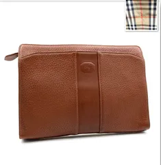 ■美品■Burberrys バーバリー　クラッチバッグ　セカンドバッグ　ホースマークロゴ型押し　ブラウン×内側ノバチェック+シャドーホース