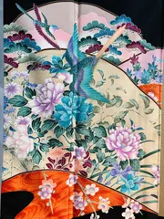 着物 黒留袖 洗える着物 / 黒色系 ブラック系 / 五つ紋 鳥 紅葉 身丈約157cm 裄丈約64.5cm 袖幅50cm 後幅30.5cm 前幅23cm TCS着物 W41
