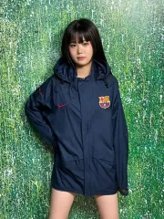 Nike(ナイキ） ネイビー サッカーチーム バルセロナ ウインドブレーカー フード ジャケット M