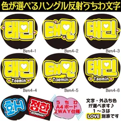 G反射うちわ文字【テミンTaemin】選べるハングル反射名前文字F3Lファンサ文字　SHINeeシャイニー　ボードスローガン文字パネル文字連結文字