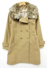 【送料無料】【良品】グラシア GLACIER ハニーズ あったか Pコート ピーコート ラビットファー襟 ベージュ Lサイズ ■L24504AWS21-50（4）6/06