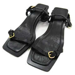 ザラ サンダル スクエアトゥ パンプス 靴 レディース 36サイズ ブラック ZARA 【中古】