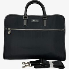ラスト1点　新品　未使用 ポールスミス 2WAY トートバッグ ブリーフケース ビジネスバッグ ショルダーバッグ ナイロン レザー ブラック 黒 メンズ Paul Smith ストライプ PSN670
