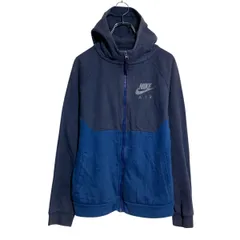 NIKE ロゴスウェット パーカー ナイキ キッズ XL ネイビー ブルー ラグラン バッグプリント フルジップ 古着卸 アメリカ仕入 a612-7520