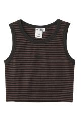 X-girl エックスガール 105252013026 OUTLINE OVAL LOGO TANK TOP クロップドタンクトップ BROWN 正規通販 レディース