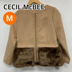 【新品】CECIL McBEE セシルマクビー ジャケット コート アウター ノーカラージャケット レディース ベージュMサイズ【CT823】