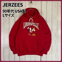 JERZEES ジャージーズ 90年代 USA製 スウェットパーカ LOUISVILLE CARDINALS 赤 Lサイズ ルイビル・カージナルス 90's MADE IN USA SWEAT PARKER SIZE L [ST0014]