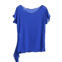 シアートップス シースルー レディース バレエ ダンス ヨガ 透ける メッシュ サイド結び 腰リボン 半袖 ジュニア 大人 おしゃれ 黒 白 赤 紫 水色 青 xh0121