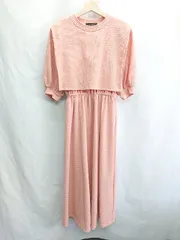 ◇ ⊂ w closet ダブルクローゼット 五分袖 ロング ワンピース サイズF コーラル系 レディース E  【1412260042420】