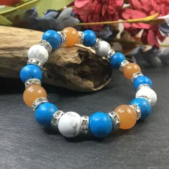 レッドアベンチュリン×ハウライト×ターコイズ パワーストーンブレス 10mm（シルバー）メンズ・レディース　男性・女性　数珠ブレス　開運 [17]