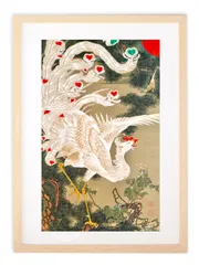 真作/浩/旭日鳳凰/桐共箱付/布袋屋掛軸HJ-370 真作/浩/旭日鳳凰/桐共箱付/布袋屋掛軸HJ-370