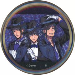 【中古】バッジ・ピンズ オクタヴィネル寮 「ハピクロ! ディズニーツイステッドワンダーランド 制服柄 ホログラム缶バッジ」