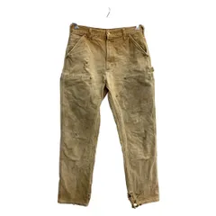 Carhartt ワークパンツ W33 カーハート ダブルニー ブラウンベージュ USA製 古着卸 アメリカ仕入 2502-418