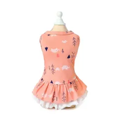 ☆ ピンク×象 ☆ S ☆ フリルワンピース ペット用 ykdwm08 ペット ワンピース 犬服 ドッグウェア ドッグウエア いぬ 犬の服 ペット服 ペット用服 ペットウェア ワンピース フリルワンピース タンクトップ 袖なし ノースリーブ 袖無し 春 夏