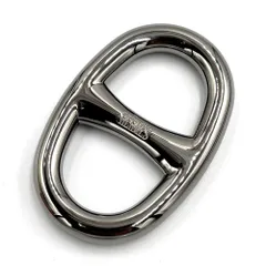 エルメス HERMES シェーヌダンクル スカーフリング ダークシルバー メタル 中古Aランク ガンメタリック スカーフ留め