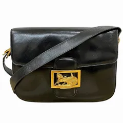 セリーヌ　CELINE　馬車金具　ブラック　レザー　オールド　バッグ　ショルダーバッグ　レディース