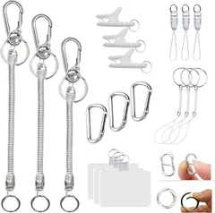 エクスペリエンスデザイン XPデザイン スマホ落下防止 コイルストラップ カールコードストラップ ８種20点セット 高弾性 伸縮式(クリア透明（８種20点セット）)