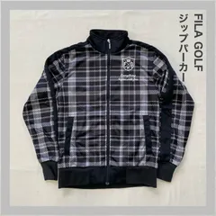 FILAGOLF　フィラゴルフ　FILA　フィラ　秋物　ゴルフウエア 　ゴルフジャケット　メンズ 　 フルジップ　タータンチェック柄　チェック　裏フリース　M