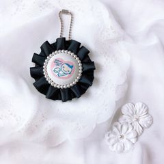 ハンドメイド　両面マタニティマーク　プリーツ　ブラック　完成品