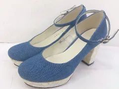 ◇ JELLY BEANS ジェリービーンズ アンクルストラップ ヒール パンプス シューズ サイズ22.5cm ブルー系 レディース  【中古】 【1204130000346】