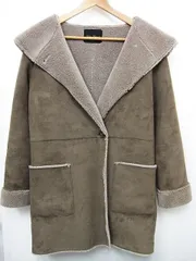 ④【送料無料】【未使用】アーバンリサーチ URBAN RESEARCH 大人可愛い 裏ボア フェイクムートン フーディー コート ジャケット Fサイズ 秋冬用■L26744AWS24-203（4）5/22