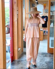 sara mallika  cotton smocking aladdin pants