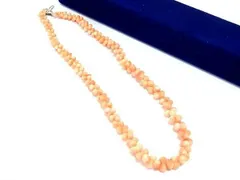 ■美品■ サンゴ 珊瑚 ネックレス チョーカー アクセサリー レディース コーラルピンク系 DF4895