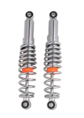 バイク用 リア サスペンション 270mm 左右セット メッキ ローダウン シャコタン スプリング 5段階調整可 モンキー ダックス DAX シャリー AB26 C50 カブ スーパーカブ リトルカブ 等 汎用 社外品のサムネイル