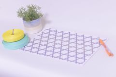 六つ目の線A4テンプレート　クラフトバンドのかご作りに