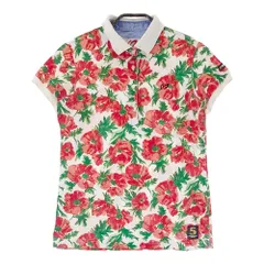 サイズ：0 MASTER BUNNY EDITION マスターバニーエディション  半袖ポロシャツ 花柄 ホワイト系 [240101408634]# ゴルフウェア レディース ストスト