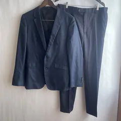 【良】スーツセレクト　スーツ　セットアップ　AB6 AB7  ネイビー　ウール　背抜き